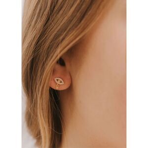 JAXKELLY Mother of Pearl Evil Eye Drop Earrings New‎